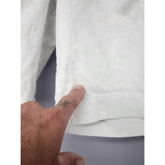 Retro Bugle Boy Shorts Mens 34X7 White Ramie Cotton Elastic Waist Casual 90s - Picture 7 of 14